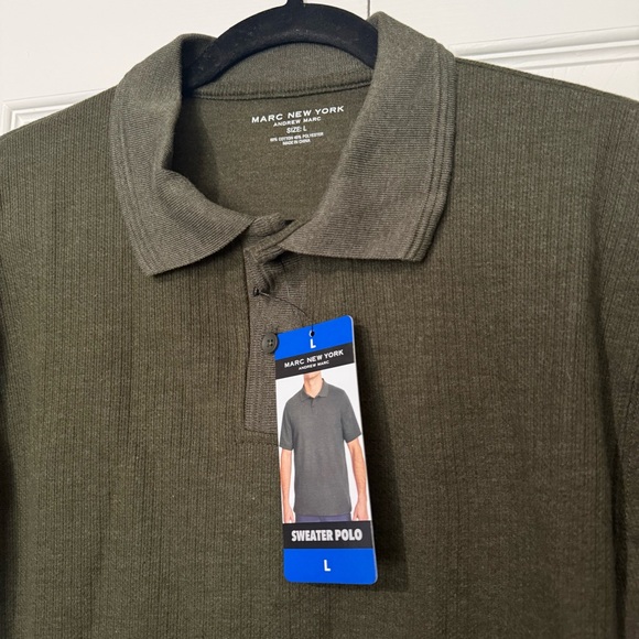 Andrew Marc by Marc New York Men's Sweater Polo Shirt, Green Large - Picture 1 of 7